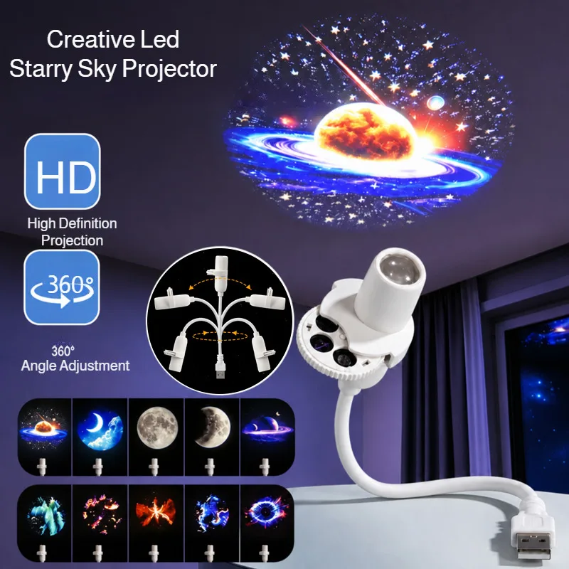 Star Projector Galaxy Projector Lamp Dreamy Starry Sky Night Light Nebula Aurora Ceiling LED Ambient Lamp Gift For Kids Adults