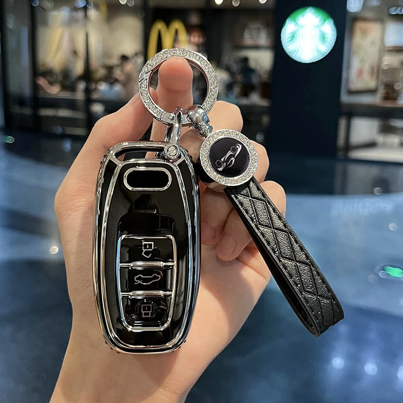 

Чехол для автомобильного ключа, ТПУ чехол для Audi A5 A6 C7 A7 A8 Q3 Q5 Q7 S4 S6 S7 S8 R8 TT A1 A3 8V A4 B8 B9, аксессуары для держателя