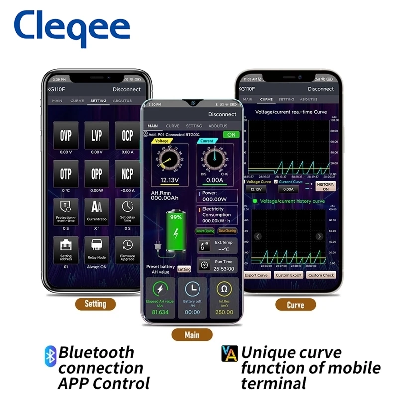 Imagem -04 - Cleqee Kg110f Testador de Bateria 120v 100a Coulomb Medidor de Capacidade Indicador de Bateria Tester Lcd Power Display Telefones Controle Kl110f