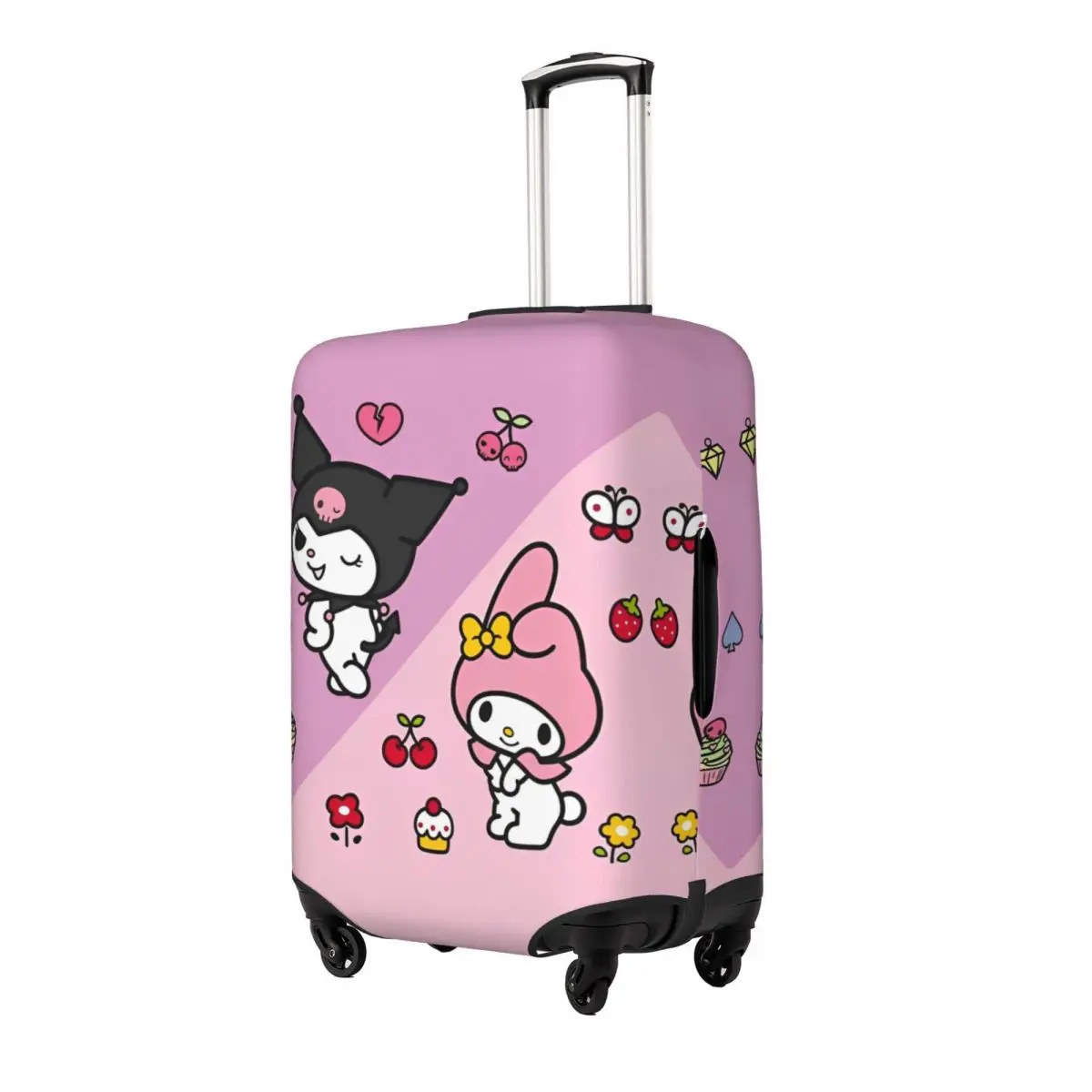 Pink Cute My Melody Kuromi Sanrio Luggage Covers For Suitcases Travel Suitcase Cover Protector Fit 18-32 Inch Luggage