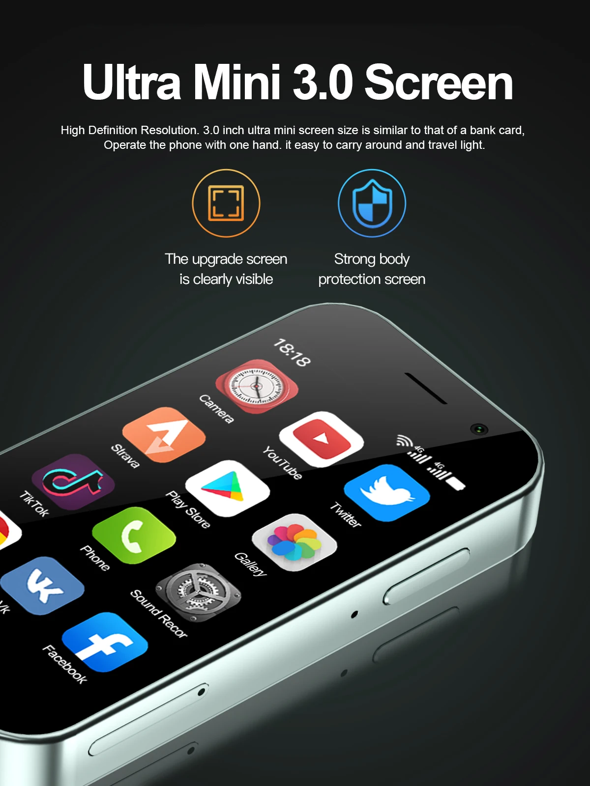 Global Version KING9000 4G Mini Smartphone 3.0" Dual SIM 16GB+2GB Android OS Google Play Original Small Mobile Phone Google Play