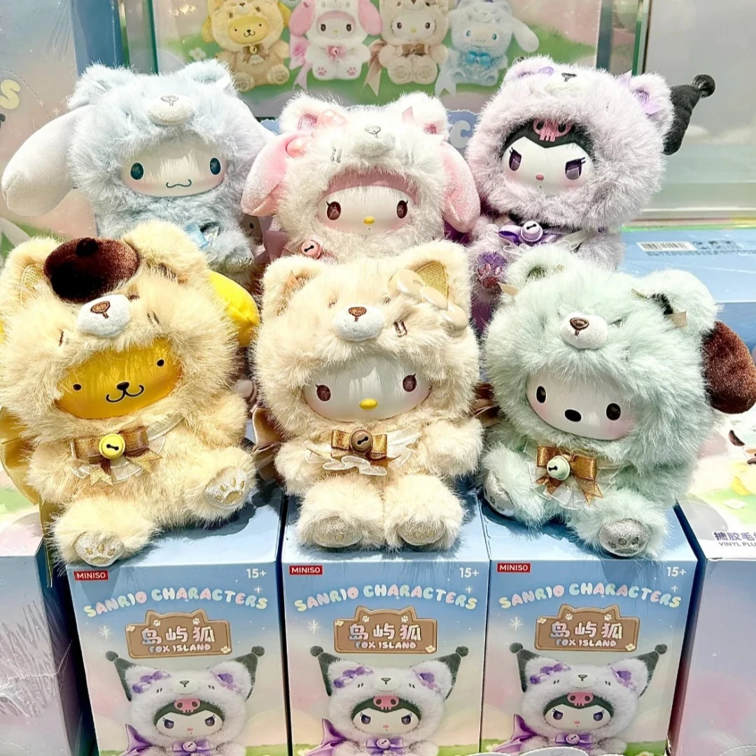 

Новая оригинальная плюшевая виниловая серия Sanrio Island Fox, слепая коробка Kuromi, модная подвеска для игр, подвеска для девочек, загадочная коробка, подарок на день рождения
