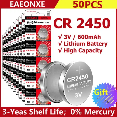 CR2450 3V 리튬 배터리 CR 2450 DL2450 BR2450 LM2450 KCR5029 장난감 자동차 키 원격 제어 시계 LED 빛에 대 한 단추 코인 셀 Best5