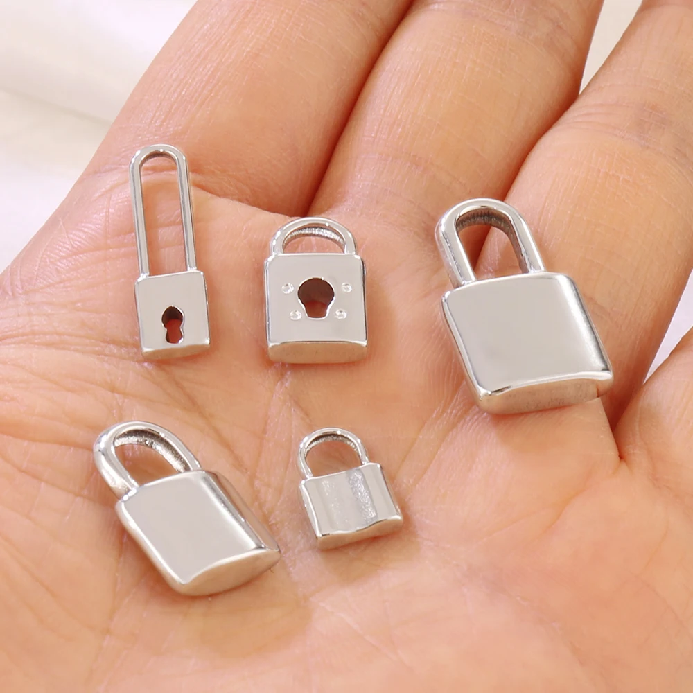 3pcs Stainless Steel Charm Lock Charm for DIY Jewelry Making Components Necklace Findings Infinite Accessories