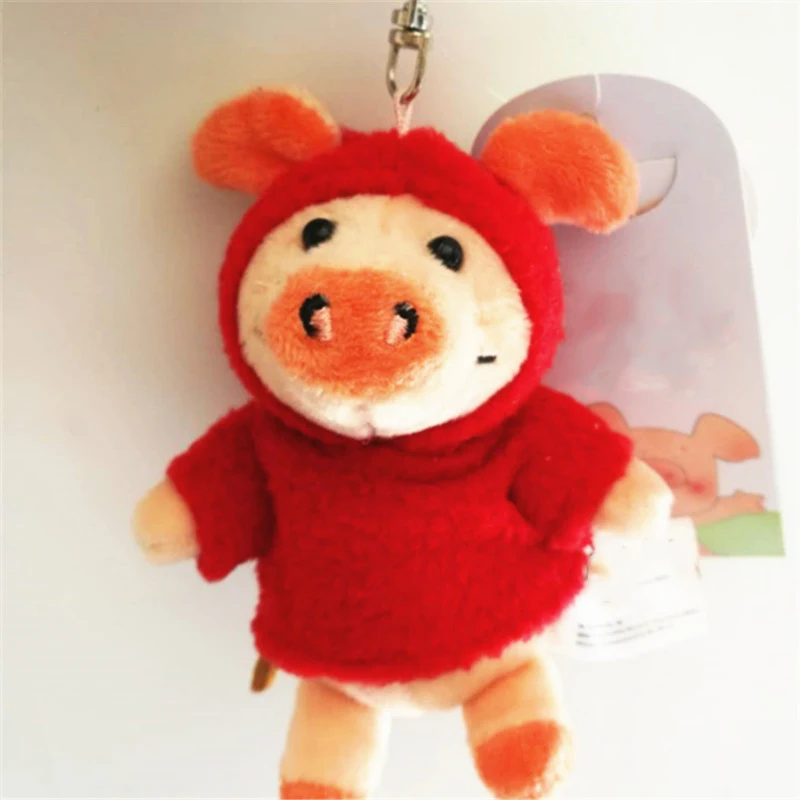 10 cm adorabile divertente animale portachiavi simpatico maiale peluche bambola giocattolo ciondolo portachiavi auto amore signora zaino borsa decorazione accessori regalo