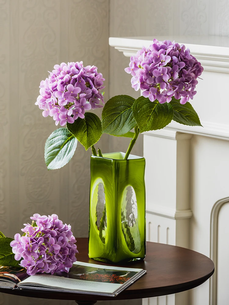 

Искусственные гортензии премиум-класса для декора гостиной, букет для стола, украшение для ТВ-тумбы, обеденного стола, искусственные цветы для интерьера