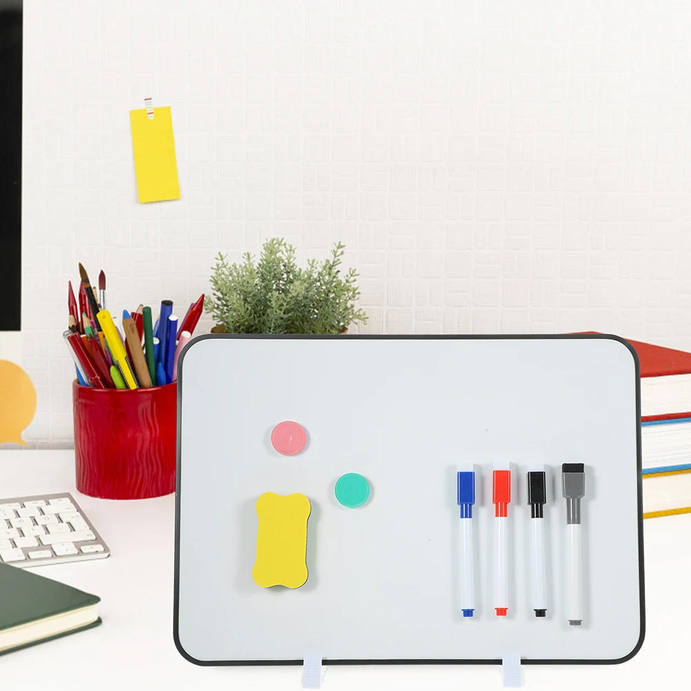 

A4 Black Whiteboard Set Kids Office Teaching Wipe Dry Erase Board Marker Stand Portable Writing Drawing Board Small