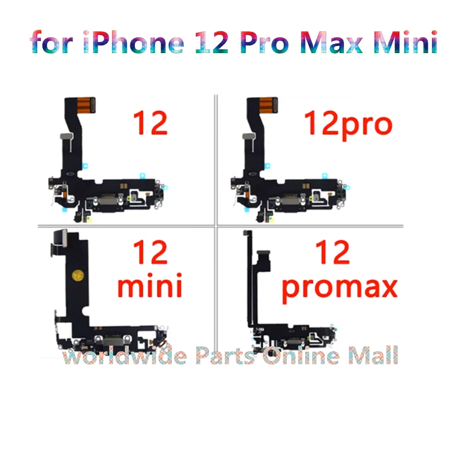 5 Stück Ladeans chluss Flex kabel für iPhone 12 Pro Max Mini USB Dock Anschluss Ladegerät Teile