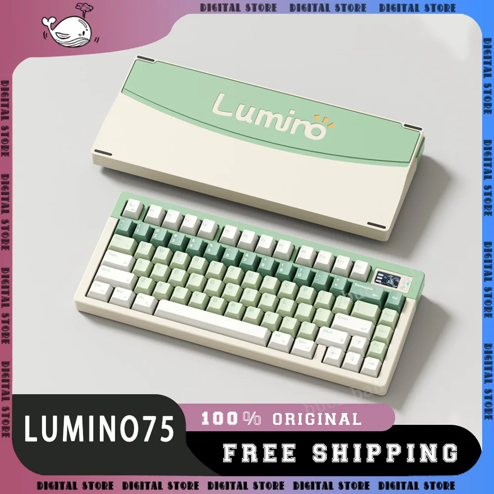 

New Luminkey Lumino75 Keyboard Tri-Mode Gaming Mechanical Aluminum Keyboard Support Via 75% ANSI/ISO E-Sports Customized Desktop