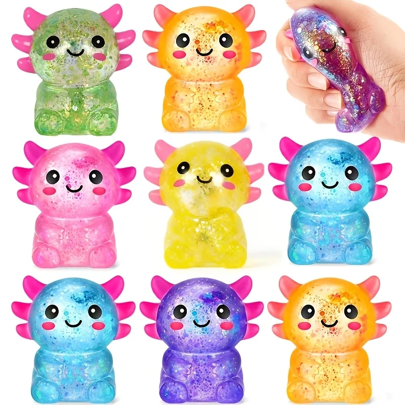 3pcs Cute Sitting Style Salamander Slow Rebound, Cute Fidget Toys for Desk Breaks, Palm-Size Squeeze Toy, Party Favor Gift