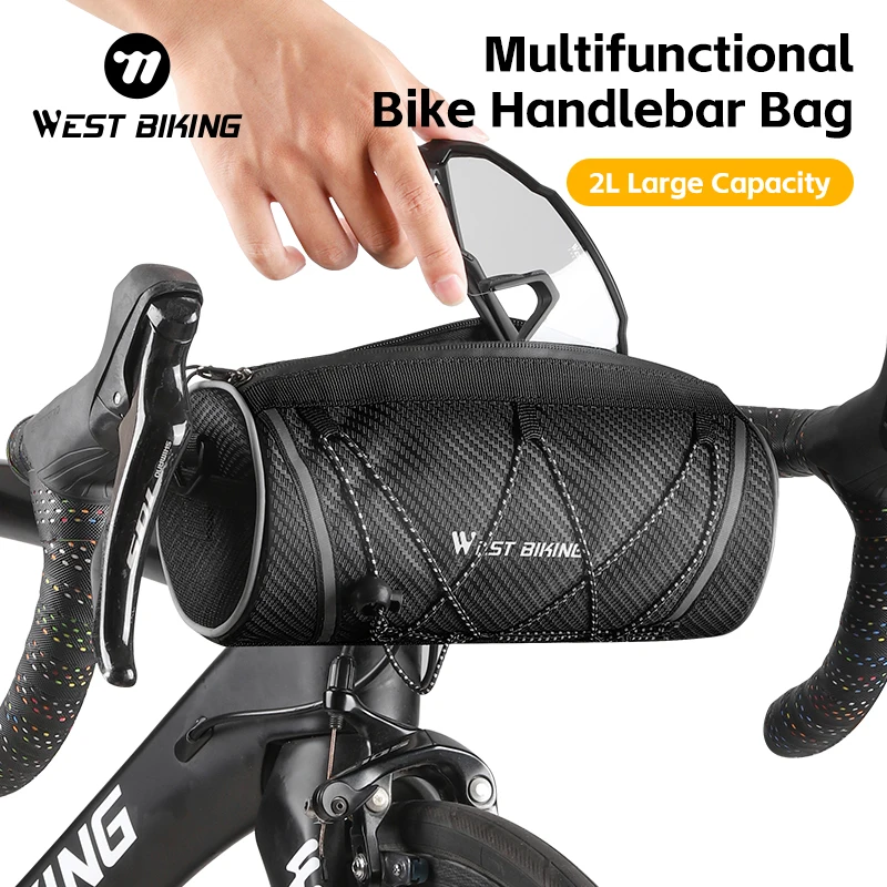 

WEST BIKING Bike Front Tube Bag Waterproof Large Capacity Storage Bicycle Handlebar Bag Road Mountain Cycling Frame Tube Bag