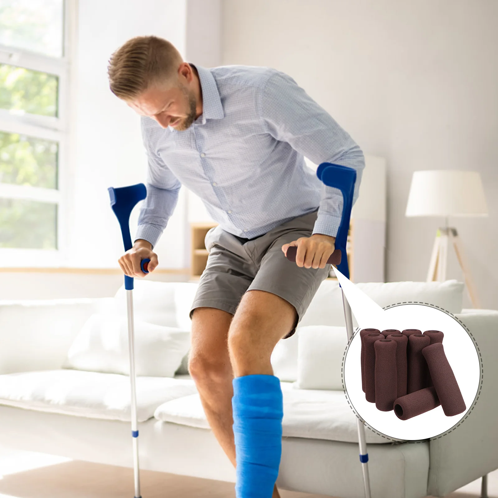 

10pcs Eva Foam Cane Handle Covers Replacement Grip Cushion For Walking Canes Non-Slip Walker Hand Grip Sleeve Senior Support