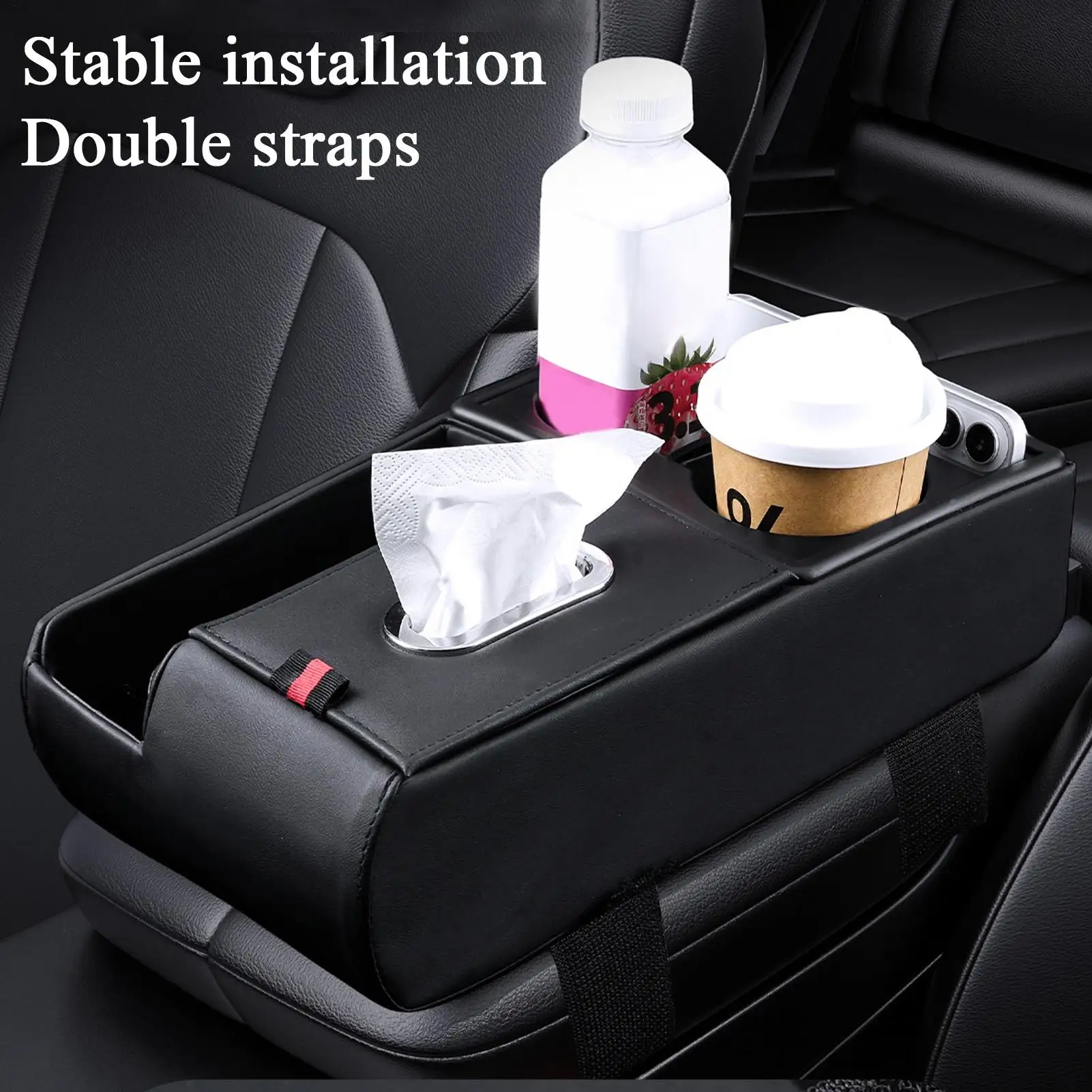 

Авто-органайзер на центральной консоли, автомобильный подлокотник, ящик для хранения с подстаканником, коробка для салфеток, подлокотник для автомобильного интерьера