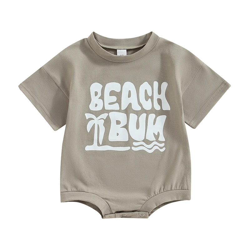 Newborn Baby Boys Girls Summer Outfits Short Sleeve Bubble Romper Beach Bum Oversized Infant Toddler Clothes