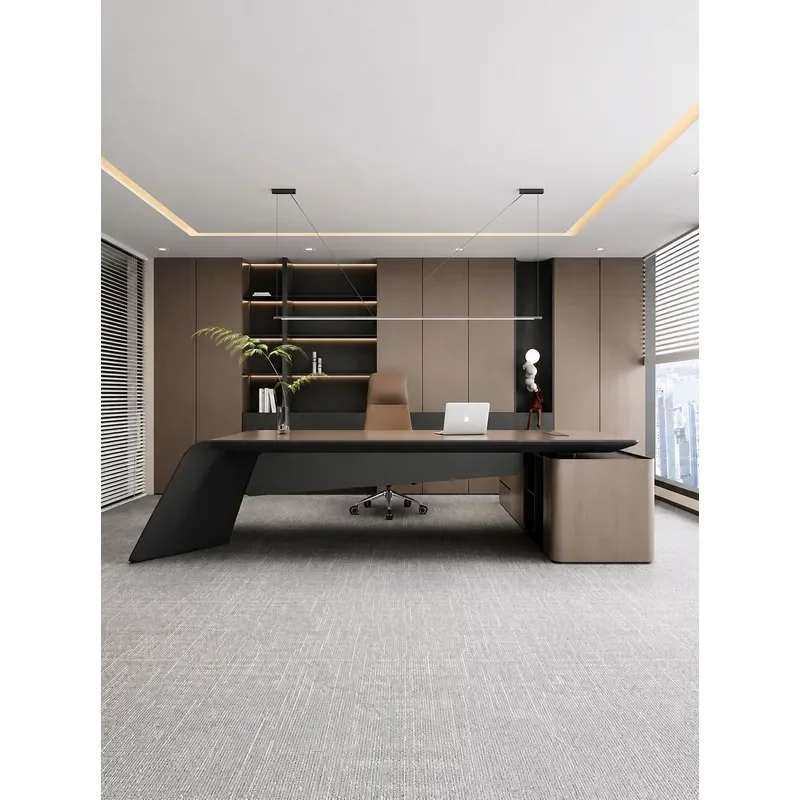 Modern Luxury Executive Desk and Chair Set Simple High End Office Furniture for Manager President Large Workstation Combo