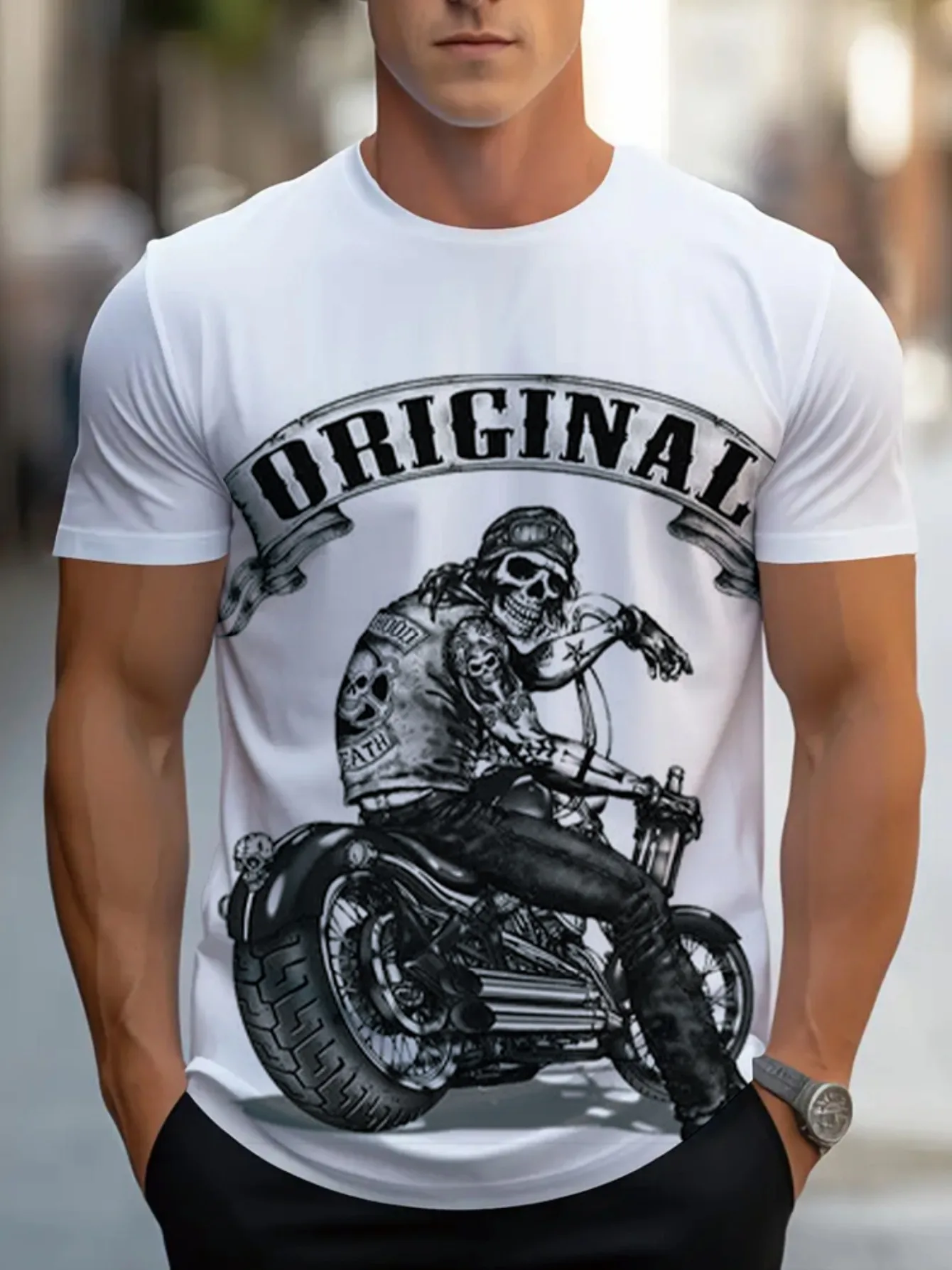 

Classic Retro Motorcycle Graphic T-shirt For Men 2025 Plus Size Daily Men's Short Sleeve Tee Casual Crew Neck T-shirts Clothing