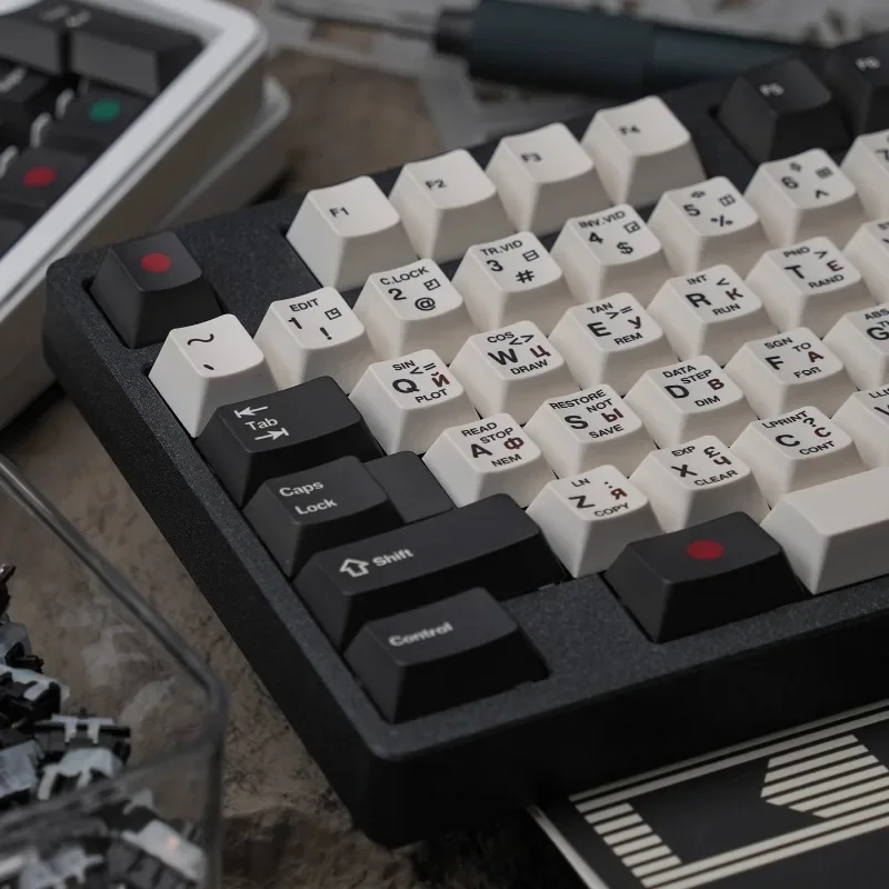 145 Keys Full Set Keycaps Thick PBT Cherry Profile ZX Spectrum Russian Retro Dye-Sublimation Fits All MX Boards