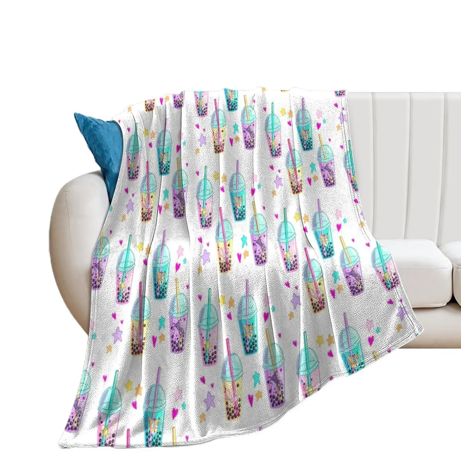 

Cute Animals in Boba Throw Blanket Bed Baby Blankets