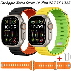 Ocean Strap for Apple Watch Ultra 2 49mm 9 8 7 45mm 41mm 10 46mm 42mm Sport Watchband for iWatch Series 6 5 4 SE2 44mm 40mm Band