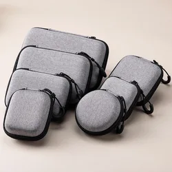 Mini Grey Digital Product Storage Bag Portable Headphone USB Data Cable Charger U Stick Storage Case Shockproof Protective Case