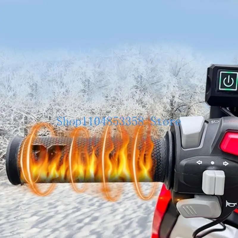 

652F Hot Handlebar Heated Grips Universal for Motorcycle ATV Snowmobile USB DC12V Heated Handles Grips 3 Gear Warmer Sleeves