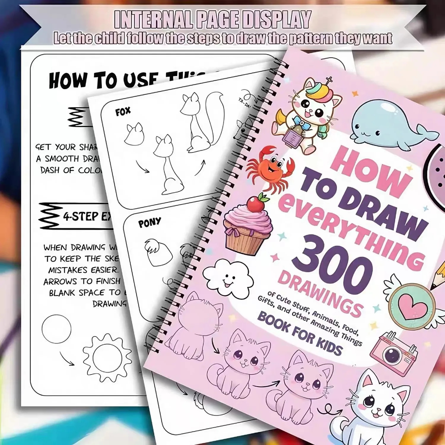 How to Draw Everything Coloring Book 300 Adorable Animals Foods Beautiful Creative Patterns Decomposed Drawing Coloring Book