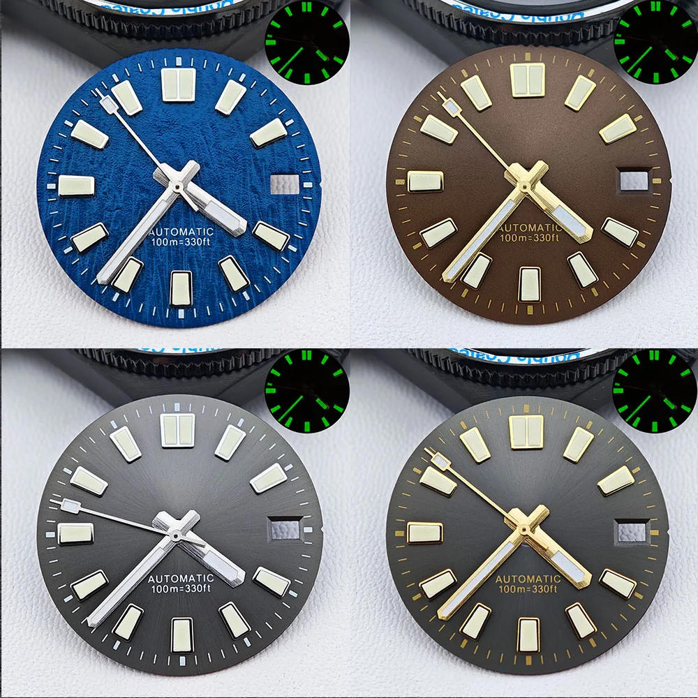 

New NH35 dial 28.5mm dial green glow in the dark suitable for NH35 and NH36 movement watch accessory parts replacement