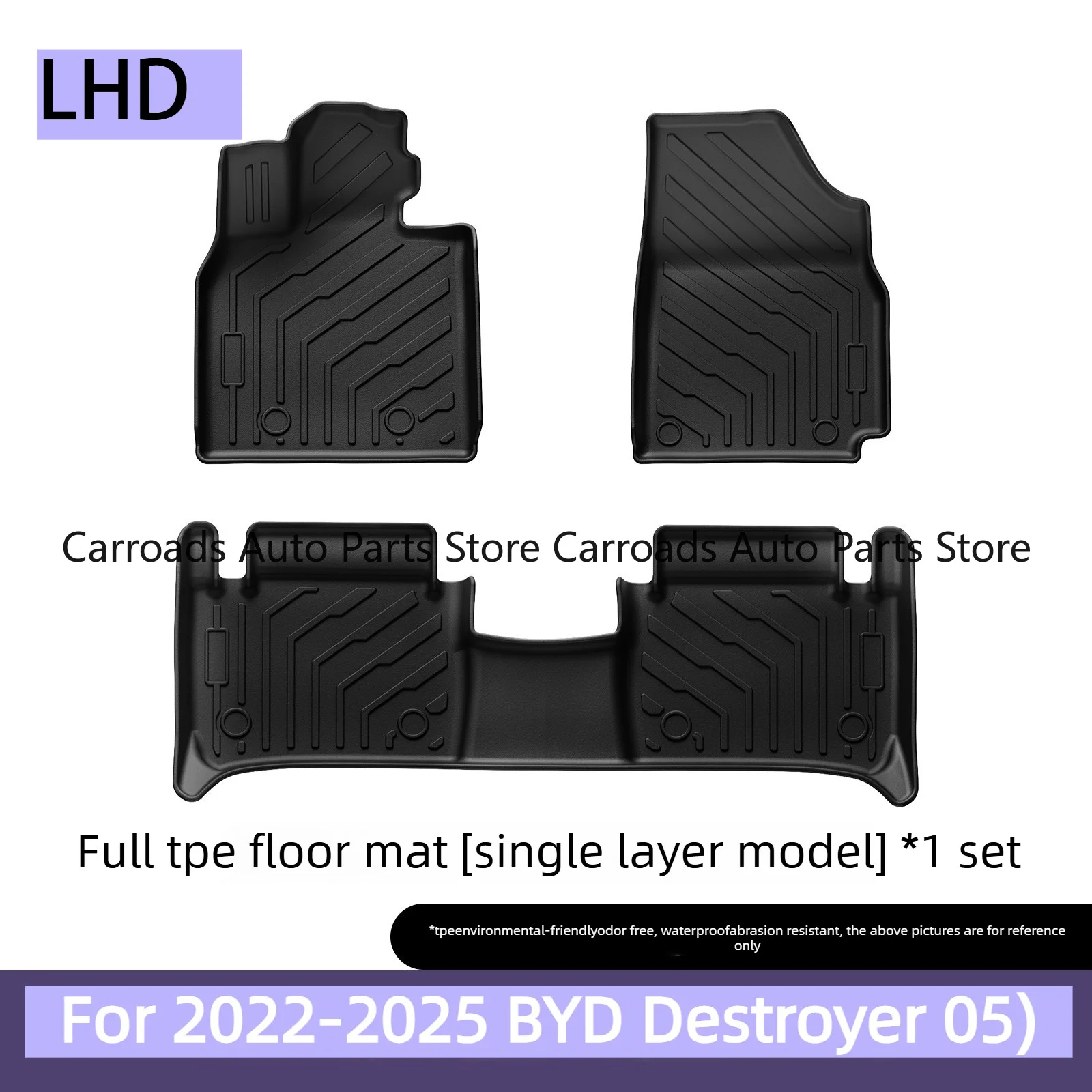 Top-Rated Eco-Friendly TPE Full Set Mats for 2022-2025 BYD Destroyer 05 (Left-Hand Drive) – Anti-Slip, Long-Lasting
