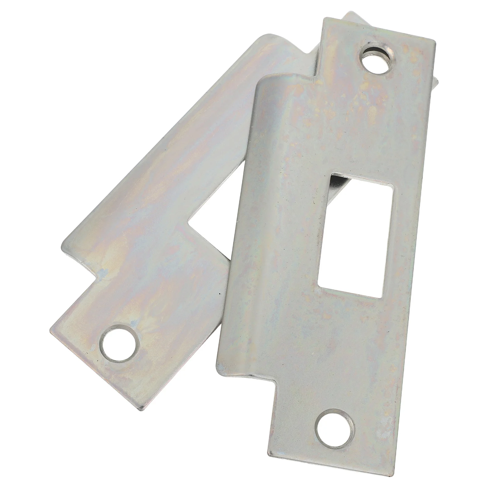 

2pcs Indoor Door Lock Accessories Reinforced Metal Latch Plate Smooth Operation Universal Fit For Interior Doors Deadbolt Strike