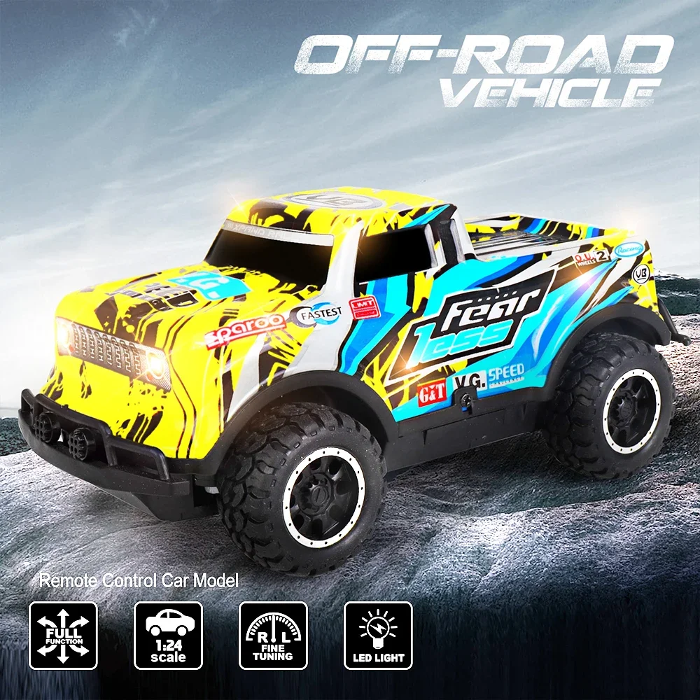 

1:24 RC Drift Внедорожник Высокоскоростные ослепительные огни с дистанционным управлением Крутой гоночный автомобиль с граффити 10 км/ч Детские игрушки Подарок для мальчика