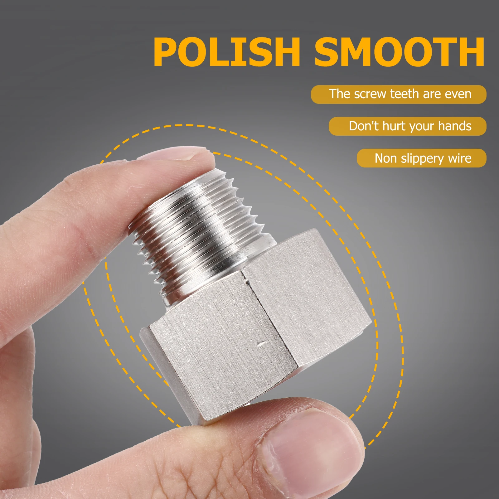 

3pcs Pipe Fittings Stainless Steel Threaded Adapters Gauge Connector Reducer Temp Sprinklers Sink Faucets Shower Instrumental