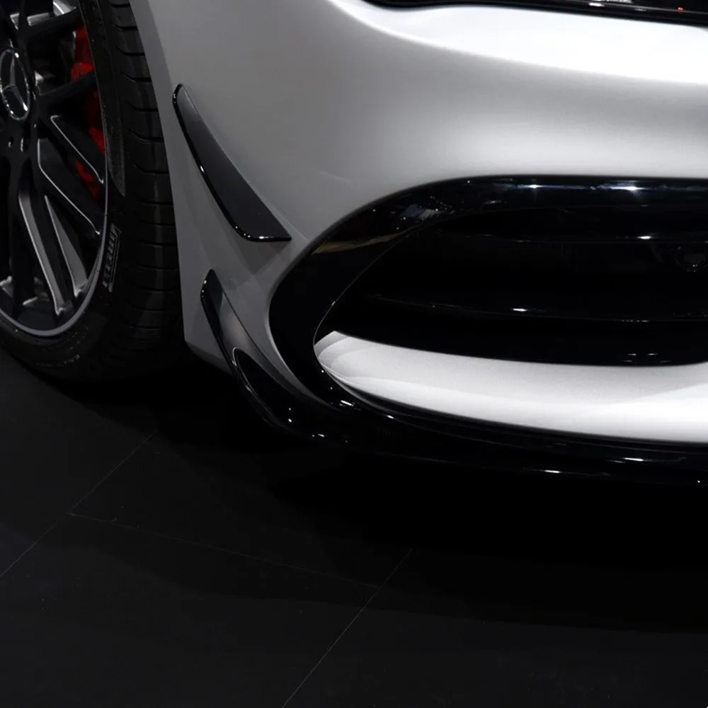 For Mercedes Benz CLA C117 X117 CLA200 220 250 CLA45 AMG 2015-2018 4Pcs Car Front Bumper Side Spoiler Splitter Air Blade Tuning