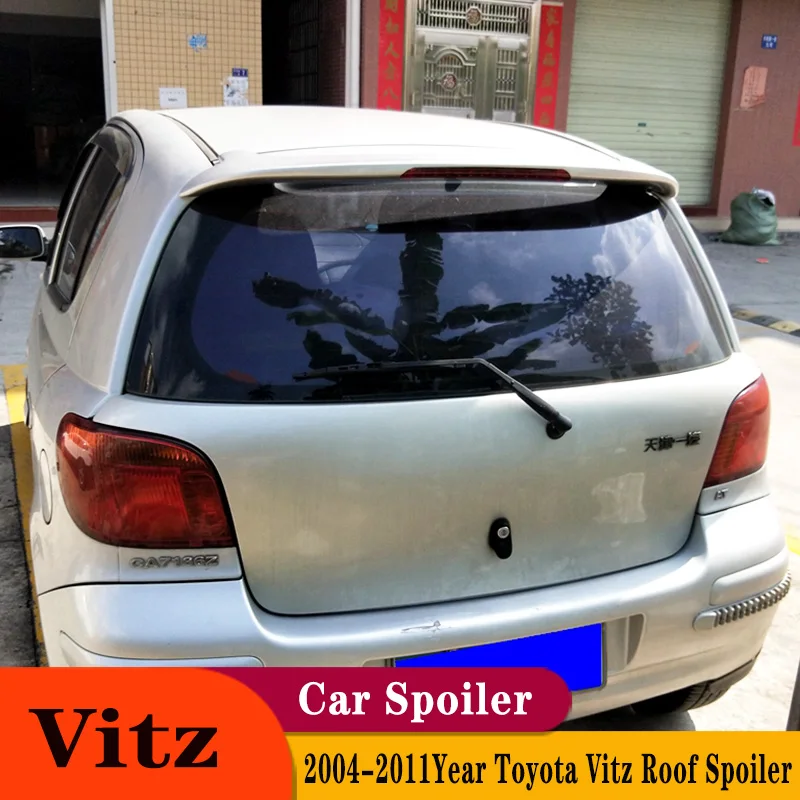 

For Toyota Vitz 2004-2011 Year Roof Spoiler Hatchback ABS Material Unpainted Black Rear Wing Body Kit Decorate Accessories