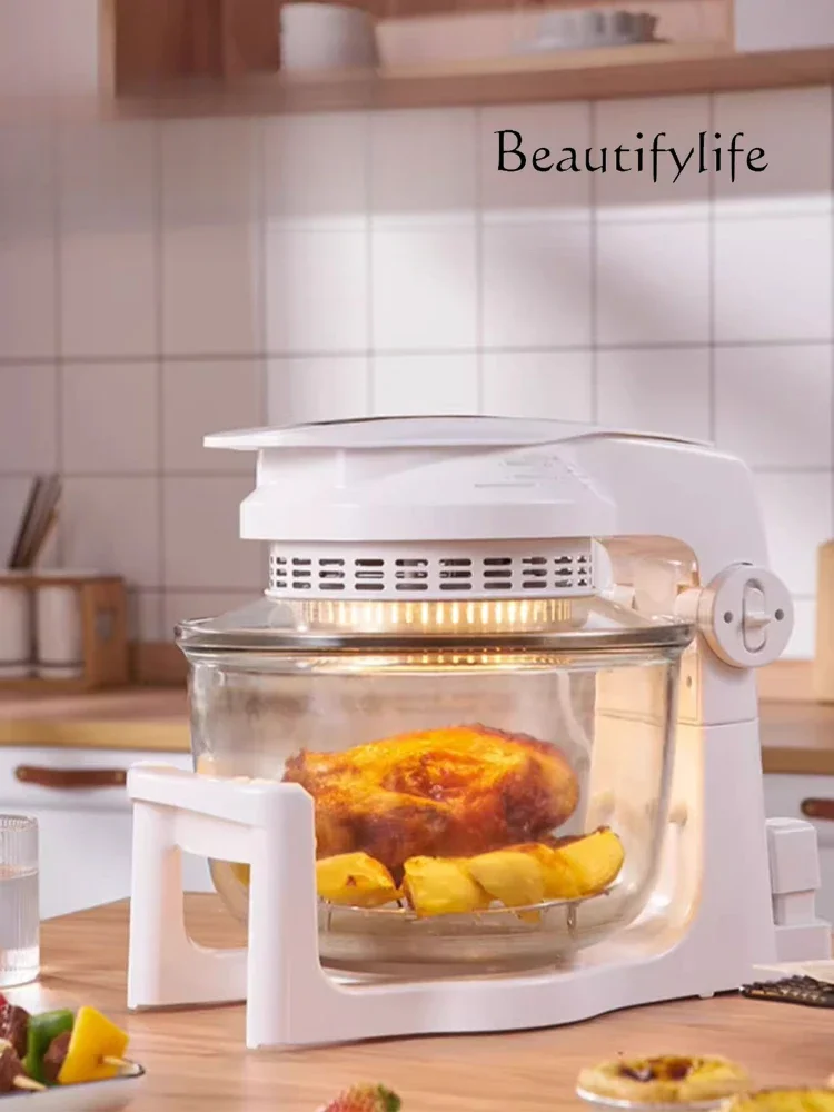 

Light Luxury Air Fryer Household Uncoated Transparent Visual Thickened Glass Multifunctional Oven