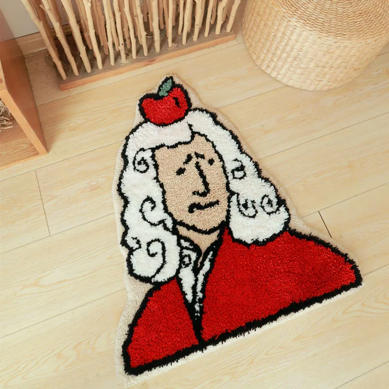 

Напольный коврик Newton и Apple, нескользящий ковер ручной работы для кухни и спальни, флокирующий ковер, ковер для входа в гостиную, домашний декор