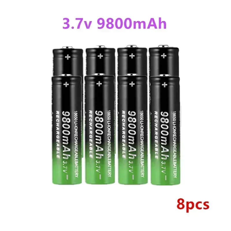 9800mAh 18650 lithium oplaadbare batterij met hoge capaciteit 3,7V snel opladen voor zaklamp en elektronische apparaten