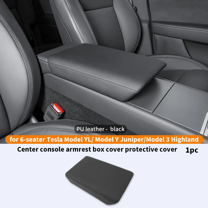 Armlehnenbox-Abdeckung mit Kohlefaser-Muster für Tesla 6-Sitzer Model YL/Y Juniper/Model 3 Highland Schutz- und Dekorationszubehör – Detail 7