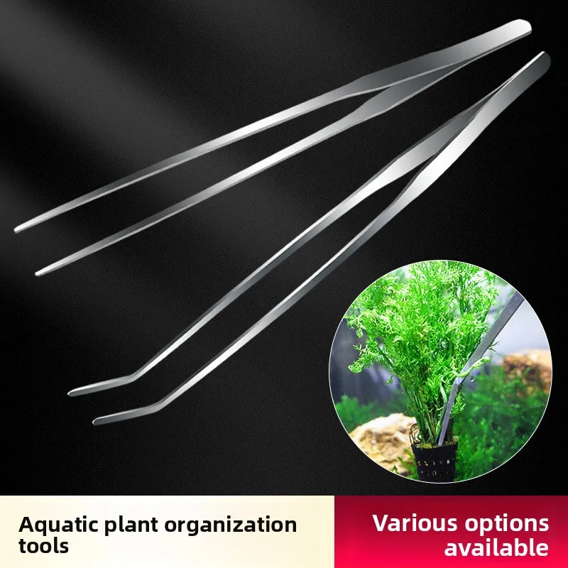 

Stainless Steel Aquascaping Tweezers Set-Straight&Curved Long Tweezers for Planting,Feeding Turtles/Fish-Anti-Rust Aquatic Tools