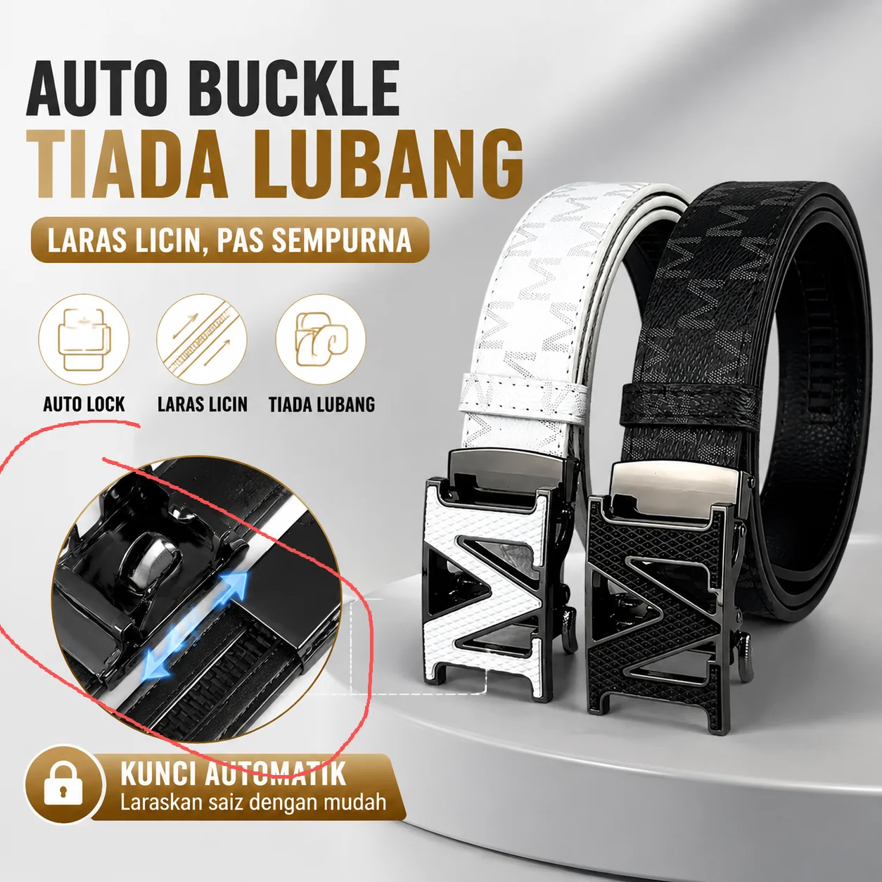 New Men's Fashion Belt M Men's Belt Accessories High-Quality Alloy Automatic Buckle Belt Letter Print Multifunctional Belt