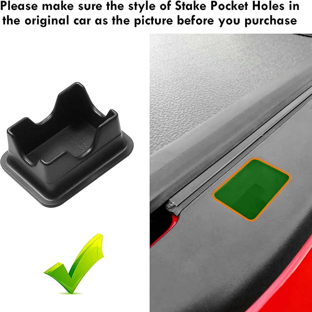 2Pcs Stake Pocket Covers Rear Tail Hole Plugs Caps Rear Truck Pickup Bed Rail Pile Plugs Caps for Ram 1500 2019-2024 Accessories