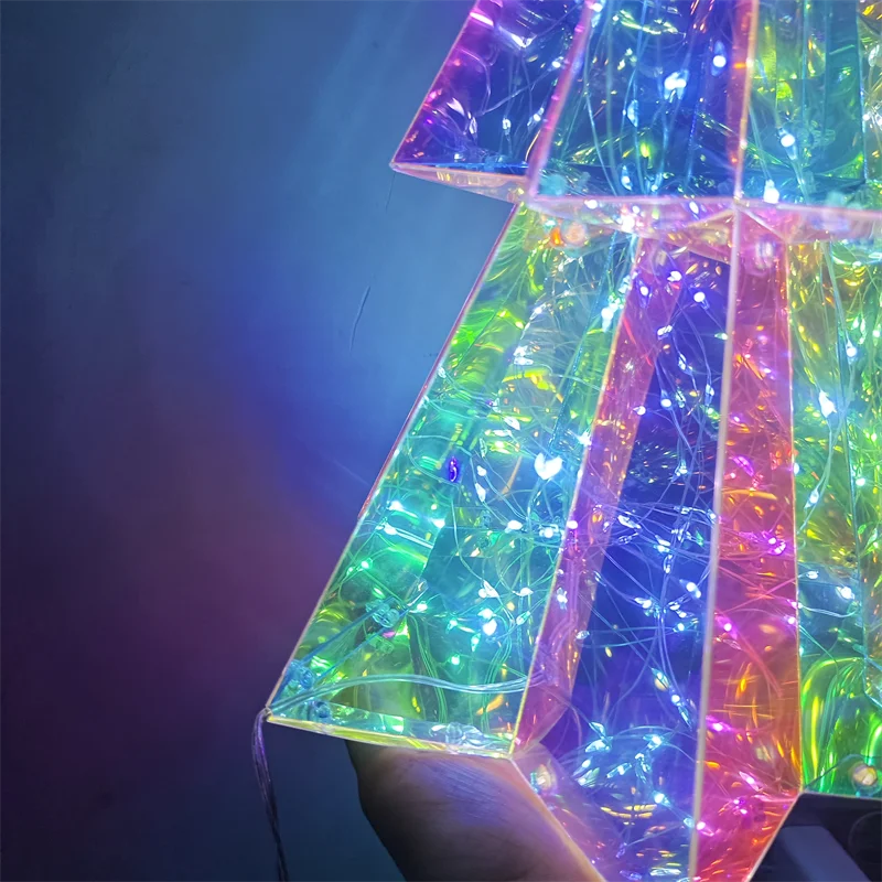Lampu Peri Natal Lampu Pohon Natal Warna-warni Pelangi Dekorasi Meja USB Plug-in LED 2025 Dekorasi Ruangan Pencahayaan untuk Rumah