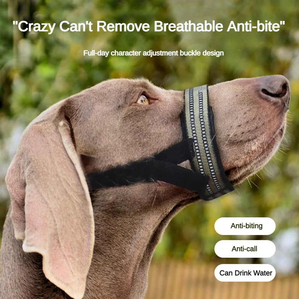 New Dog Mouth Cover: Anti Biting and Anti Loosening Pet Mouth Cover: Adjustable Dog Mask Dog Mouth Cover