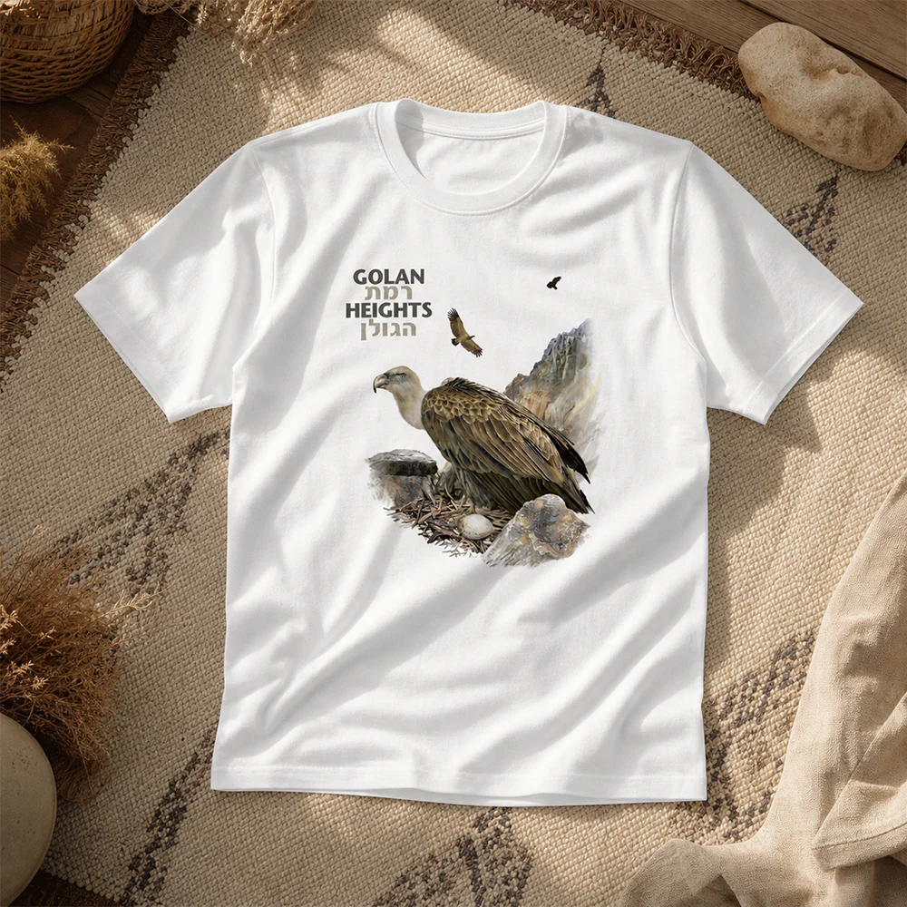Unisex Golan Heights Eagle Nest Print Short Sleeve T-Shirt Soft Casual Harajuku Style Parent-Child Top Israel Aesthetic Fashion