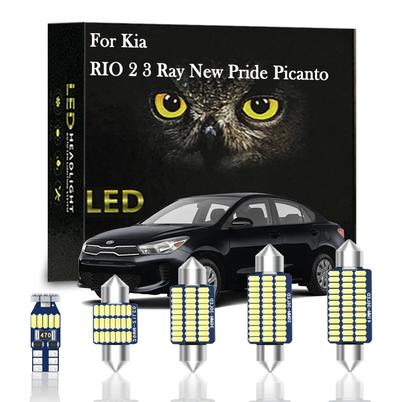 

For KIA New Pride Picanto Morning GT Ray RIO 2 3 1999-2015 2016 2017 2018 2019 2020 Vehicle LED Interior Light Canbus