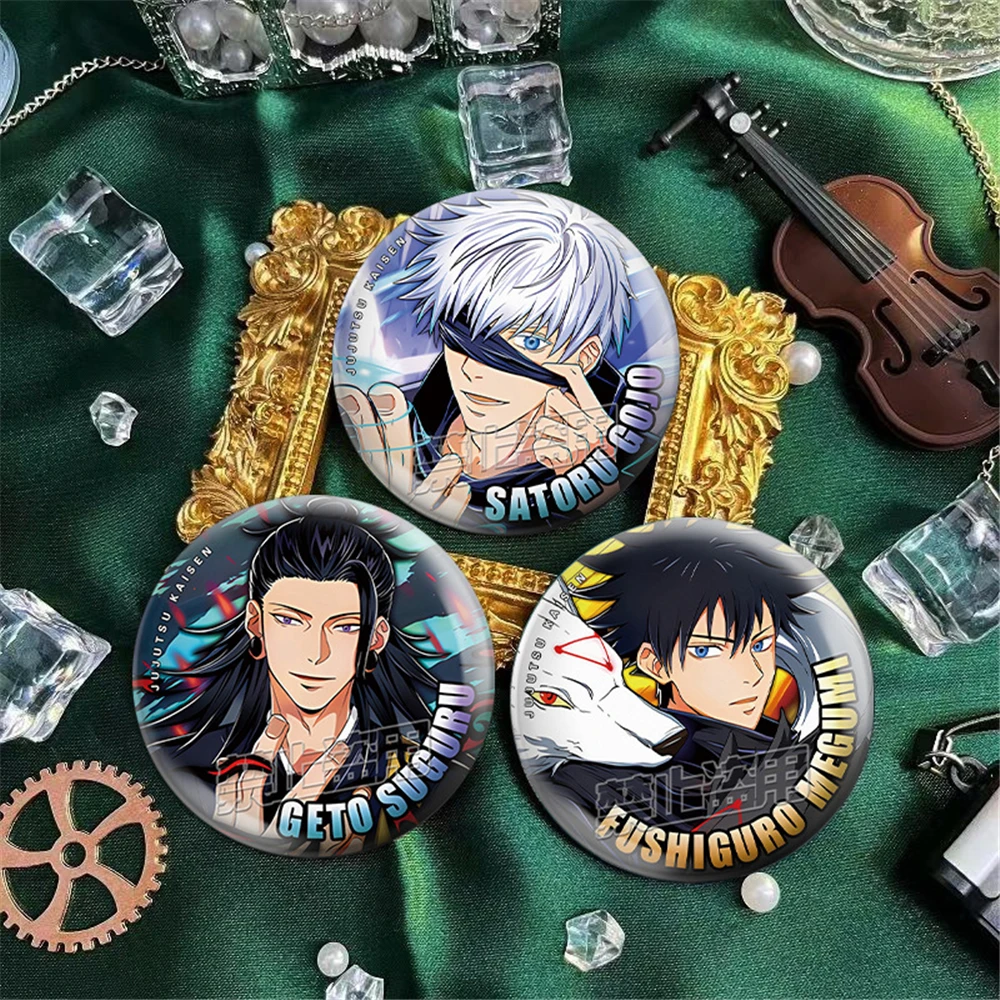 58mm Anime Jujutsu Kaisen Ryomen Sukuna Itadori Yuji Kugisaki Nobara Cosplay Costume Badge Pin SPTE latta spilla accessori