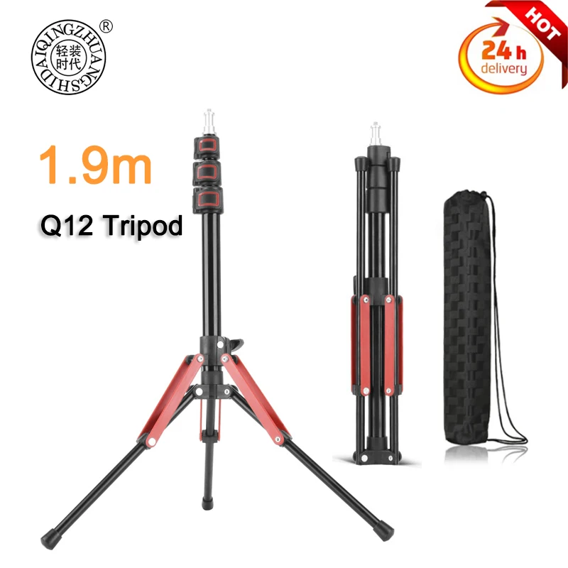 

1.9m Aluminium Alloy Photographic Light Stand Adjustable Tripod 1/4 3/8 Screw Portable Lamp Holder for Photography Flash Softbox