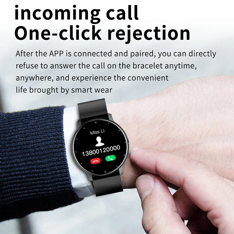 LIGE-Smartwatch com tela HD para homens e mulheres, chamada Bluetooth, rastreador de fitness, Android, iOS, relógios de pulso para senhoras, 2023