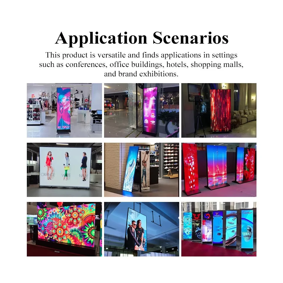 Indoor P1.25 P1.53 P2 P2.5 4K Double Sided Tri-fold Portable LED Poster Screen for Store Advertising - view 2