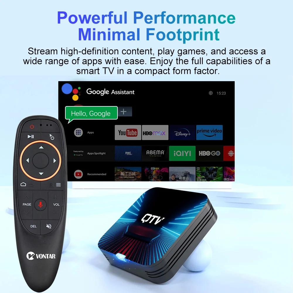 VONTAR-Dispositivo de TV inteligente QTV Q1, decodificador con Android 10,0, Allwinner H313, 2GB, 16GB, compatible con 4K, H.265, HDR10, Wifi,