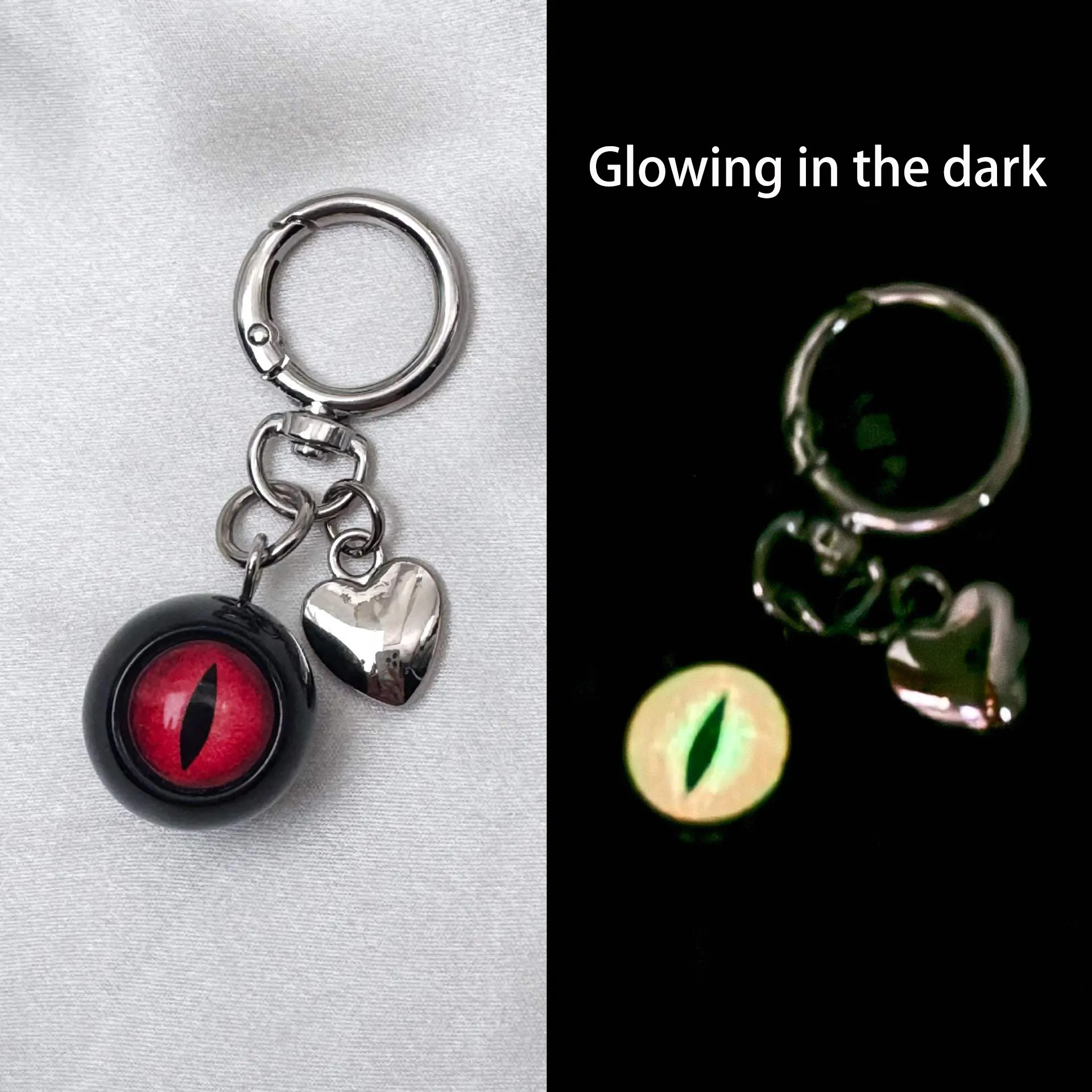 Goth Keychain Horror Eyeball Bag Charms Halloween Accessories Key Ring Funny Decor Purse Charms for Men Women